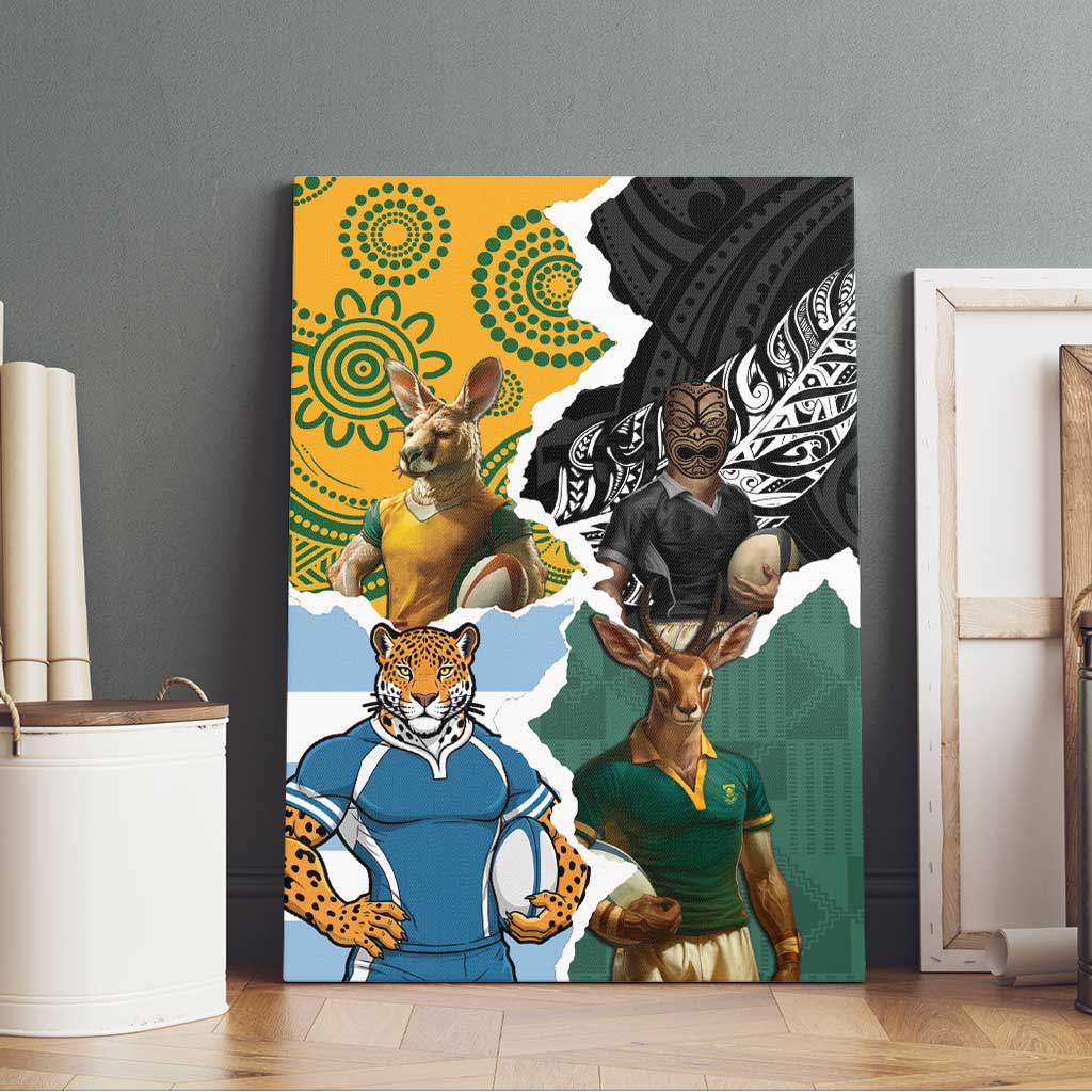 Rugby 2025 Championship Canvas Wall Art Southern Hemisphere Countries Mascots LT14 - Polynesian Pride