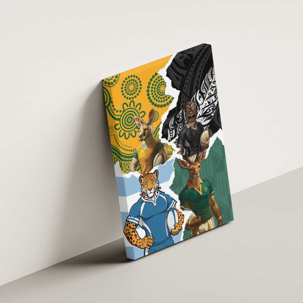 Rugby 2025 Championship Canvas Wall Art Southern Hemisphere Countries Mascots LT14 - Polynesian Pride