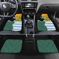 Rugby 2025 Championship Car Mats Southern Hemisphere Countries Mascots LT14 Set 4pcs Black - Polynesian Pride