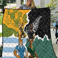 Rugby 2025 Championship Quilt Southern Hemisphere Countries Mascots LT14 Black - Polynesian Pride