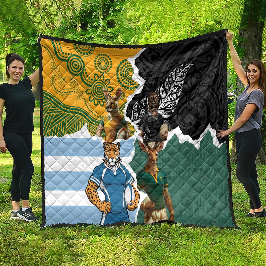 Rugby 2025 Championship Quilt Southern Hemisphere Countries Mascots LT14 - Polynesian Pride