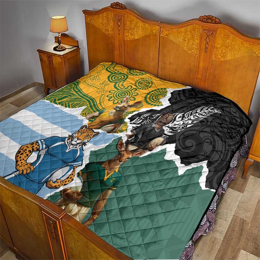 Rugby 2025 Championship Quilt Southern Hemisphere Countries Mascots LT14 - Polynesian Pride
