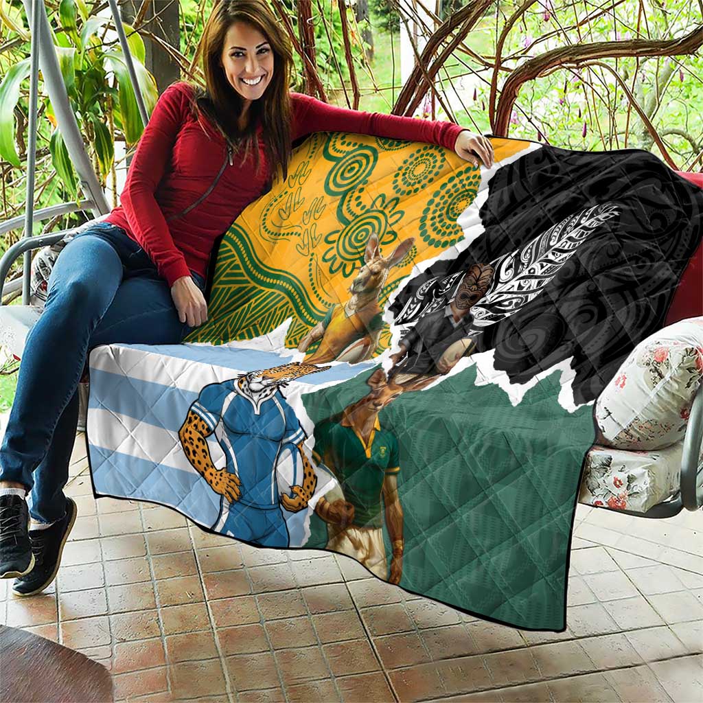 Rugby 2025 Championship Quilt Southern Hemisphere Countries Mascots LT14 - Polynesian Pride