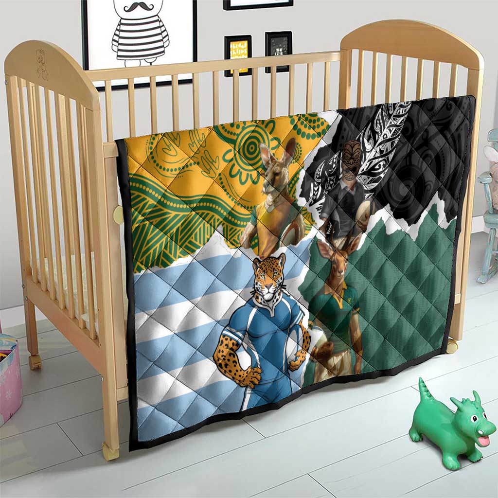 Rugby 2025 Championship Quilt Southern Hemisphere Countries Mascots LT14 - Polynesian Pride