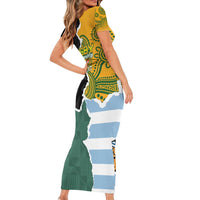 Personalised Rugby 2025 Championship Short Sleeve Bodycon Dress Southern Hemisphere Countries Mascots LT14 - Polynesian Pride