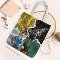 Rugby 2025 Championship Tote Bag Southern Hemisphere Countries Mascots LT14 White Strap One Size Black - Polynesian Pride