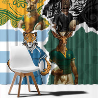 Rugby 2025 Championship Window Curtain Southern Hemisphere Countries Mascots LT14 - Polynesian Pride