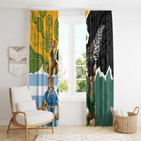 Rugby 2025 Championship Window Curtain Southern Hemisphere Countries Mascots LT14 - Polynesian Pride