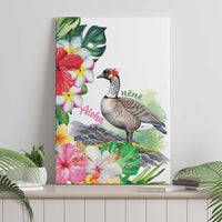 Aloha Hawaii Nene Goose Canvas Wall Art Tropical Flowers Watercolor Stylized LT14 - Polynesian Pride