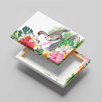 Aloha Hawaii Nene Goose Canvas Wall Art Tropical Flowers Watercolor Stylized LT14 - Polynesian Pride
