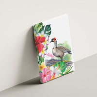 Aloha Hawaii Nene Goose Canvas Wall Art Tropical Flowers Watercolor Stylized LT14 - Polynesian Pride