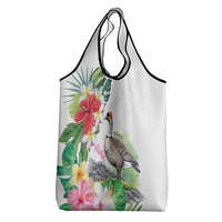 Aloha Hawaii Nene Goose Grocery Bag Tropical Flowers Watercolor Stylized LT14 - Polynesian Pride