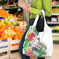 Aloha Hawaii Nene Goose Grocery Bag Tropical Flowers Watercolor Stylized LT14 - Polynesian Pride