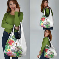 Aloha Hawaii Nene Goose Grocery Bag Tropical Flowers Watercolor Stylized LT14 - Polynesian Pride