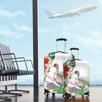 Aloha Hawaii Nene Goose Luggage Cover Tropical Flowers Watercolor Stylized LT14 - Polynesian Pride