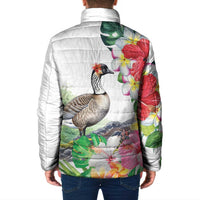 Aloha Hawaii Nene Goose Padded Jacket Tropical Flowers Watercolor Stylized LT14 - Polynesian Pride