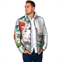 Aloha Hawaii Nene Goose Padded Jacket Tropical Flowers Watercolor Stylized LT14 - Polynesian Pride