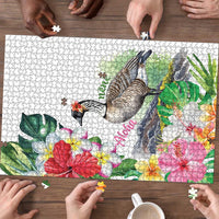 Aloha Hawaii Nene Goose Puzzle Tropical Flowers Watercolor Stylized LT14 - Polynesian Pride