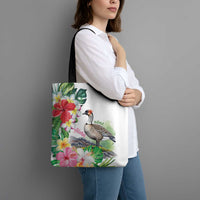 Aloha Hawaii Nene Goose Tote Bag Tropical Flowers Watercolor Stylized LT14 - Polynesian Pride