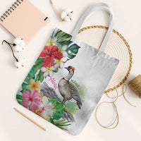 Aloha Hawaii Nene Goose Tote Bag Tropical Flowers Watercolor Stylized LT14 White Strap One Size White - Polynesian Pride