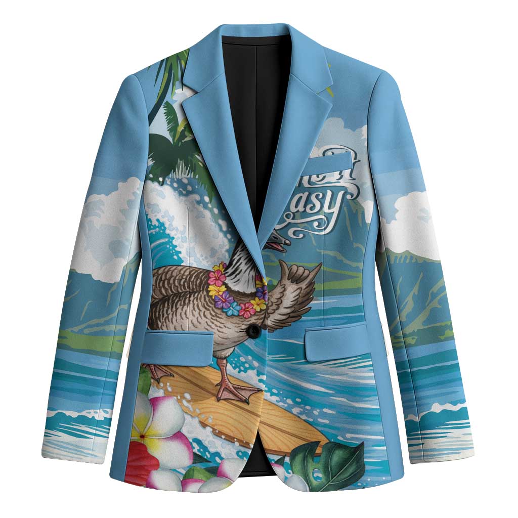 Aloha Hawaii Shaka Nene Goose Blazer Surfing Take It Easy LT14 Unisex Blue - Polynesian Pride