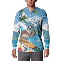 Aloha Hawaii Shaka Nene Goose Button Sweatshirt Surfing Take It Easy LT14 - Polynesian Pride