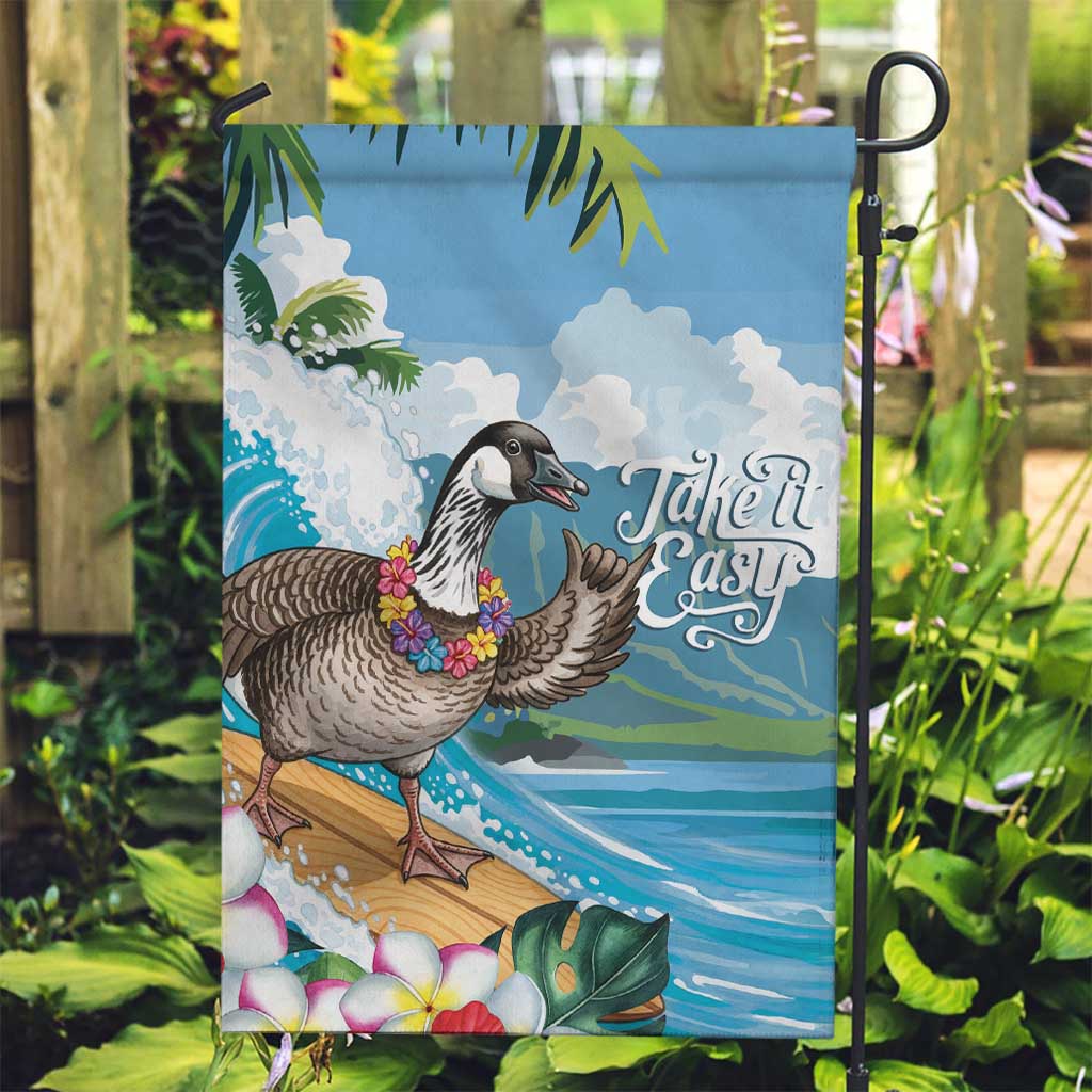 Aloha Hawaii Shaka Nene Goose Garden Flag Surfing Take It Easy LT14 Garden Flag Blue - Polynesian Pride