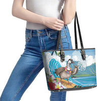 Aloha Hawaii Shaka Nene Goose Leather Tote Bag Surfing Take It Easy LT14 - Polynesian Pride