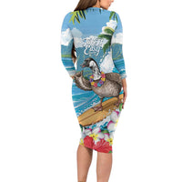 Aloha Hawaii Shaka Nene Goose Long Sleeve Bodycon Dress Surfing Take It Easy LT14 - Polynesian Pride