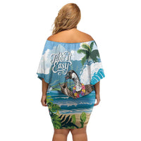 Aloha Hawaii Shaka Nene Goose Off Shoulder Short Dress Surfing Take It Easy LT14 - Polynesian Pride