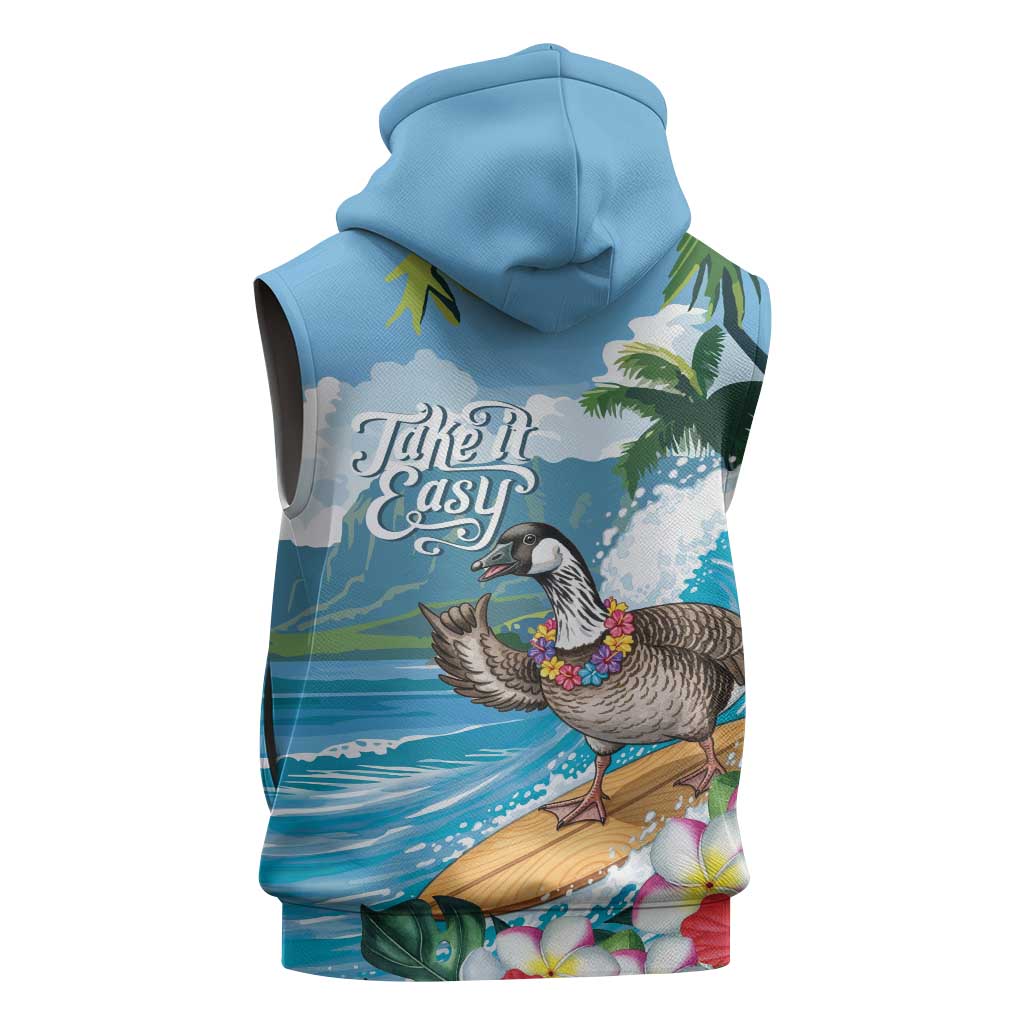 Aloha Hawaii Shaka Nene Goose Sleeveless Hoodie Surfing Take It Easy LT14 - Polynesian Pride