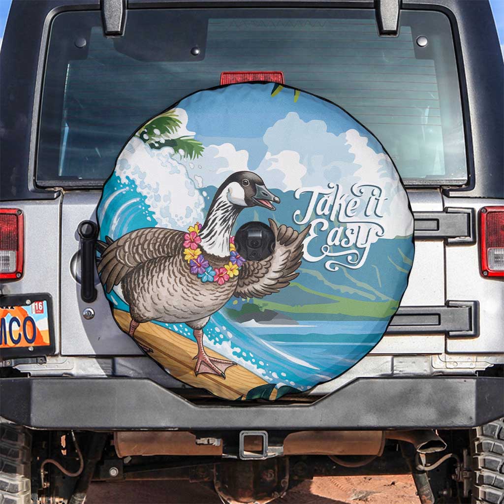 Aloha Hawaii Shaka Nene Goose Spare Tire Cover Surfing Take It Easy LT14 Blue - Polynesian Pride