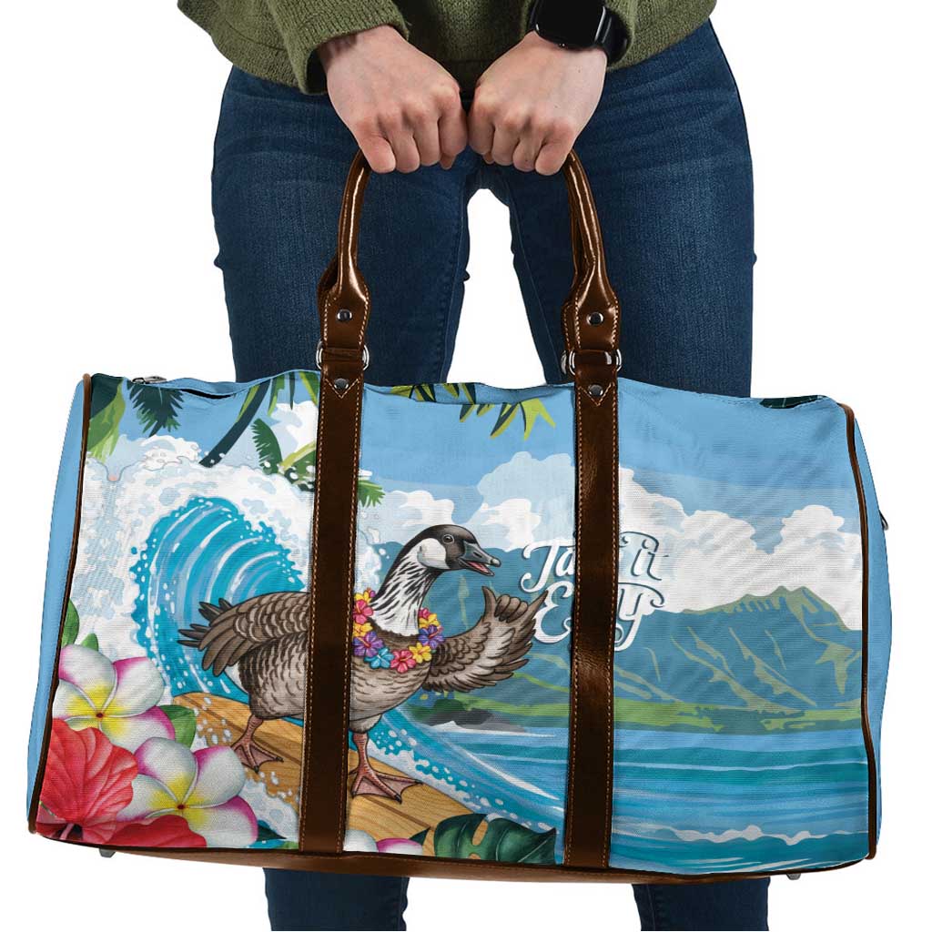 Aloha Hawaii Shaka Nene Goose Travel Bag Surfing Take It Easy LT14 Blue - Polynesian Pride