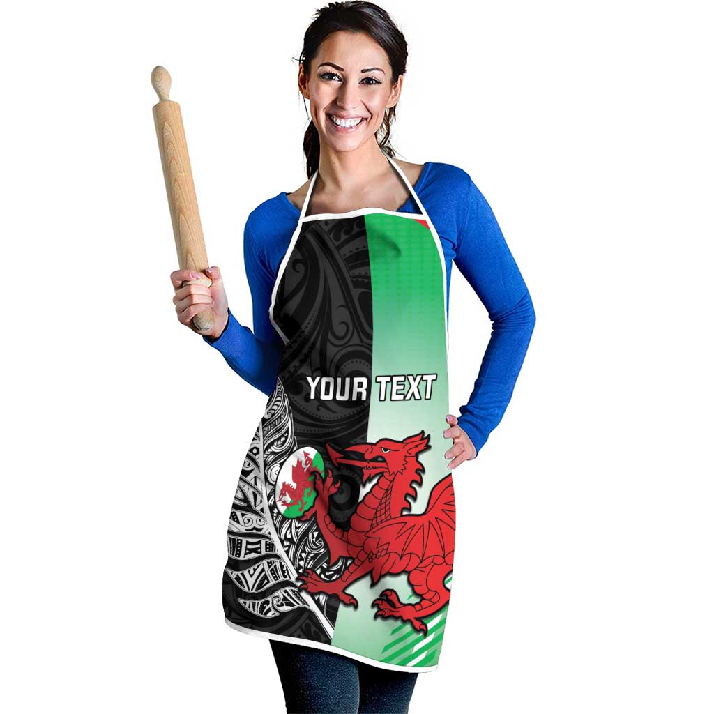 New Zealand and Wales Rugby Custom Apron Aotearoa All Black Combine Welsh Dragon LT14 - Polynesian Pride