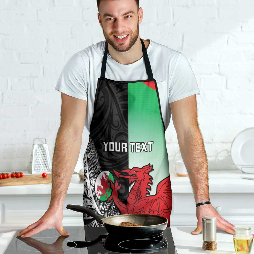 New Zealand and Wales Rugby Custom Apron Aotearoa All Black Combine Welsh Dragon LT14 - Polynesian Pride