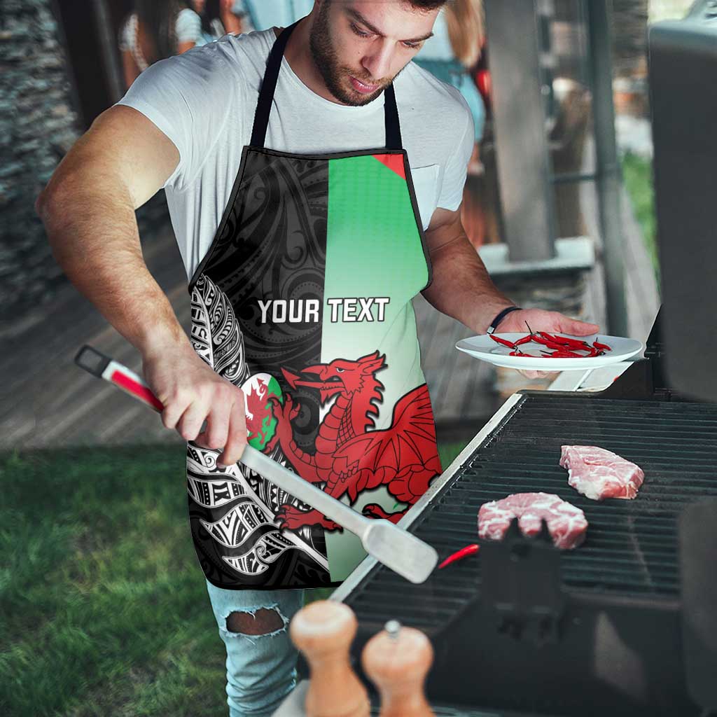 New Zealand and Wales Rugby Custom Apron Aotearoa All Black Combine Welsh Dragon LT14 - Polynesian Pride