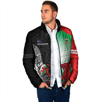 New Zealand and Wales Rugby Custom Padded Jacket Aotearoa All Black Combine Welsh Dragon LT14 - Polynesian Pride