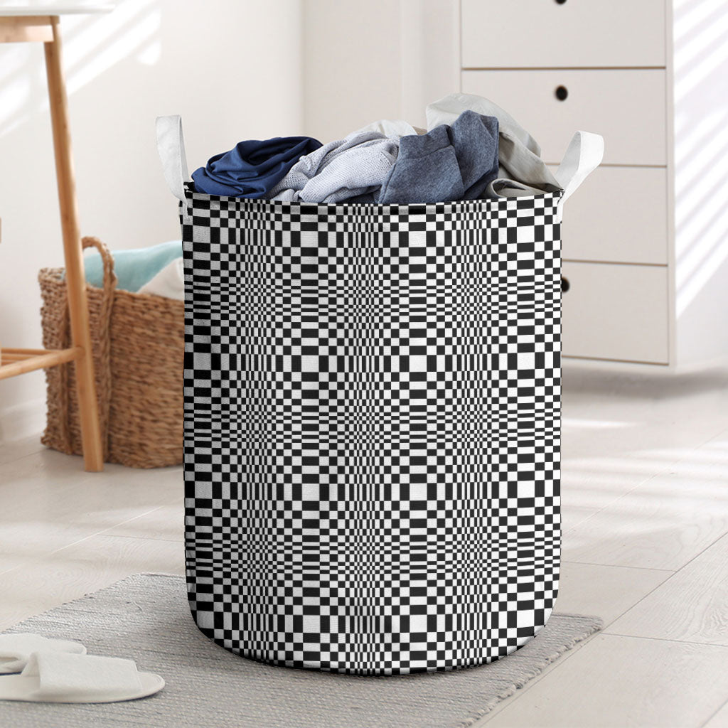 Black White Filipino Binakol Motifs Laundry Basket Mabuhay Philippines Festival Kusikus Pattern LT14 Black - Polynesian Pride