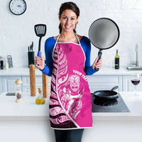 New Zealand Silver Fern Rugby Custom Apron All Black Maori Pattern Pink LT14 - Polynesian Pride