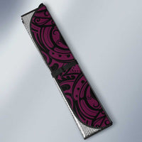 New Zealand Silver Fern Rugby Custom Auto Sun Shade All Black Maori Pattern Pink LT14 - Polynesian Pride