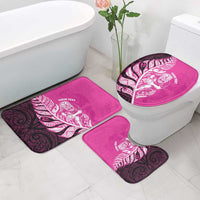 New Zealand Silver Fern Rugby Custom Bathroom Set All Black Maori Pattern Pink LT14 - Polynesian Pride