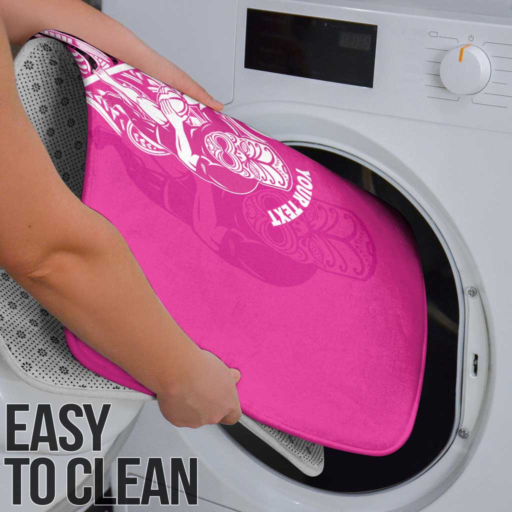 New Zealand Silver Fern Rugby Custom Bathroom Set All Black Maori Pattern Pink LT14 - Polynesian Pride