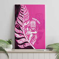 New Zealand Silver Fern Rugby Custom Canvas Wall Art All Black Maori Pattern Pink LT14 - Polynesian Pride