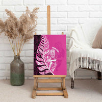 New Zealand Silver Fern Rugby Custom Canvas Wall Art All Black Maori Pattern Pink LT14 - Polynesian Pride