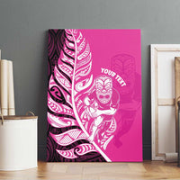 New Zealand Silver Fern Rugby Custom Canvas Wall Art All Black Maori Pattern Pink LT14 - Polynesian Pride