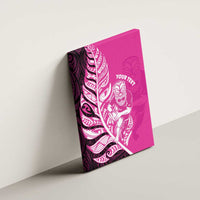 New Zealand Silver Fern Rugby Custom Canvas Wall Art All Black Maori Pattern Pink LT14 - Polynesian Pride