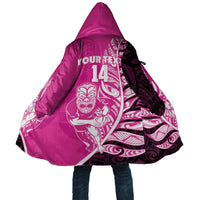 New Zealand Silver Fern Rugby Custom Cloak All Black Maori Pattern Pink LT14 Unisex Pink - Polynesian Pride