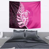 New Zealand Silver Fern Rugby Custom Tapestry All Black Maori Pattern Pink LT14 - Polynesian Pride