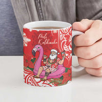 Personalized Hawaii Christmas Ceramic Mug Mele Kalikimaka Chilling Shaka Santa Flamingo LT14 - Polynesian Pride