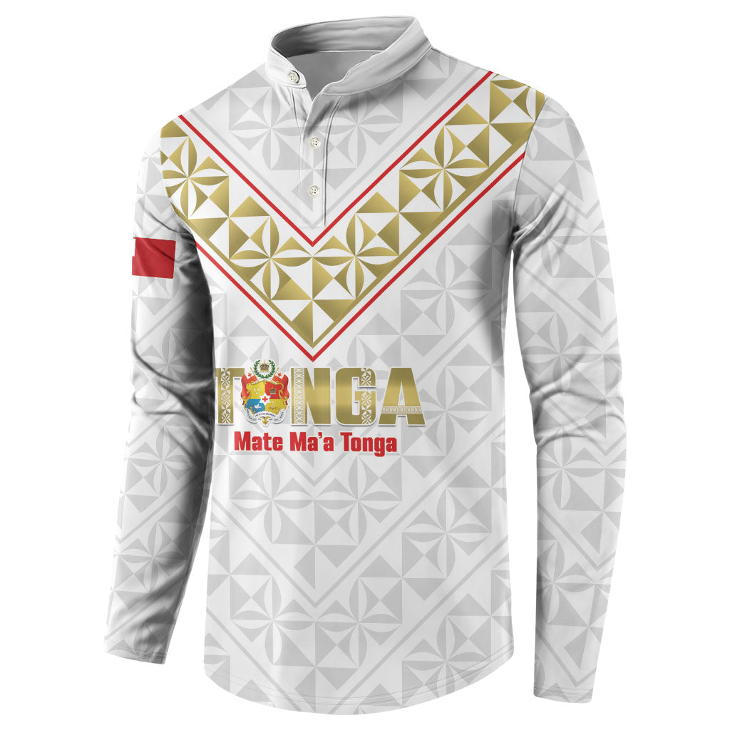 Mate Maa Tonga Rugby Custom Button Sweatshirt 2026 Tongan Ngatu Pattern LT14 - Polynesian Pride